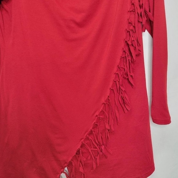 UNBRANDED Long sleeve Scoop layered neckline Button design detail  front fringe - Picture 6 of 11